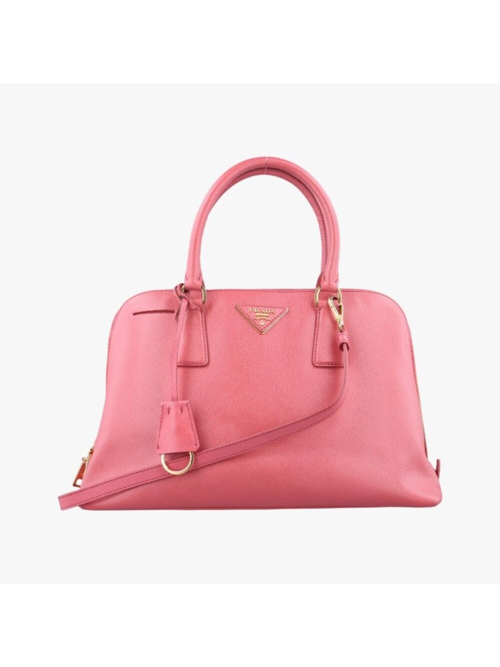 Prada Promenade Pink Saffiano Leather Shoulder Bag